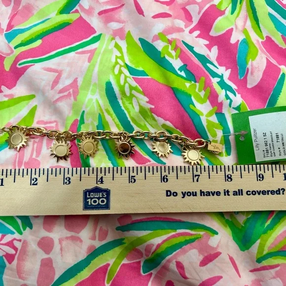 ☀️🌸 🆕 NWT Lilly Pulitzer Sunshine Gold Bracelet - Picture 4 of 4